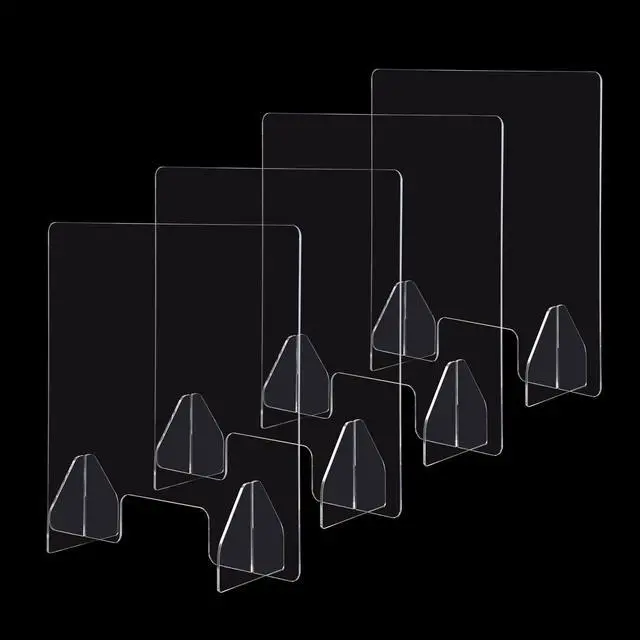 Alt view image 2 of 7 - Yescom 4 Pack 24"x24" Acrylic Screen Board Table Guard Barrier Divider Shield Office
