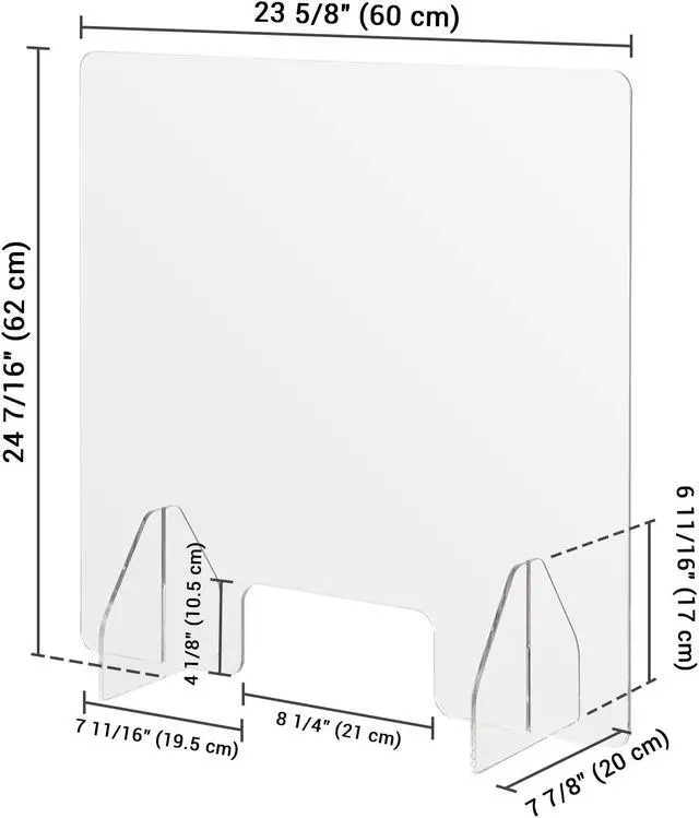 Alt view image 6 of 7 - Yescom 4 Pack 24"x24" Acrylic Screen Board Table Guard Barrier Divider Shield Office