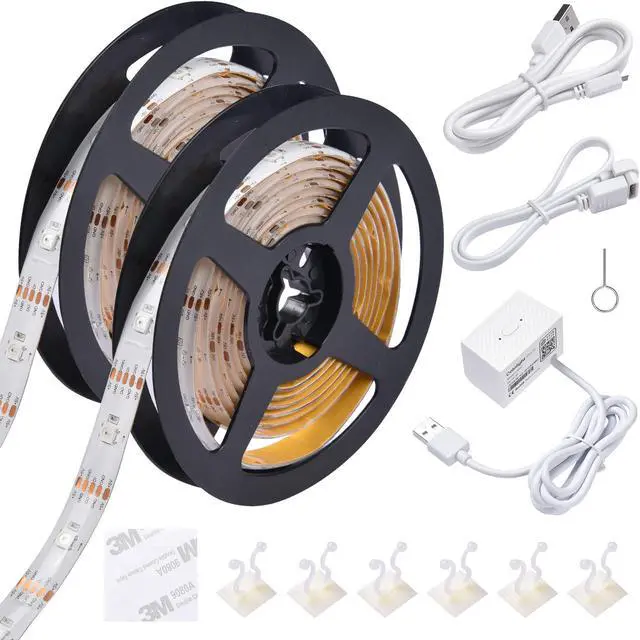 Alt view image 2 of 7 - Yescom LED Strip Light Kit Color Changing Voice Music Interact WIFI App Control 13 Ft