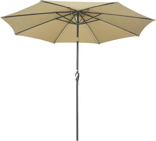Alt view image 7 of 7 - Yescom 10 Ft Solar Powered Patio Umbrella with Tilt and Crank Outdoor Café Poolside