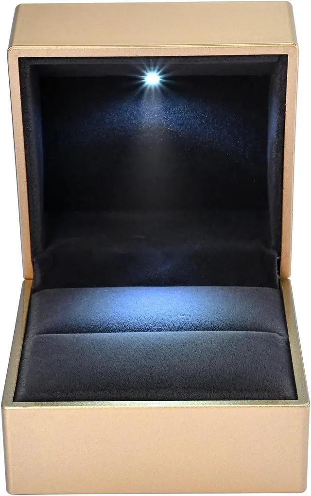Alt view image 2 of 7 - Yescom Portable LED Ring Box Jewelry Wedding Engagement Proposal Lighted Ear Ring Case