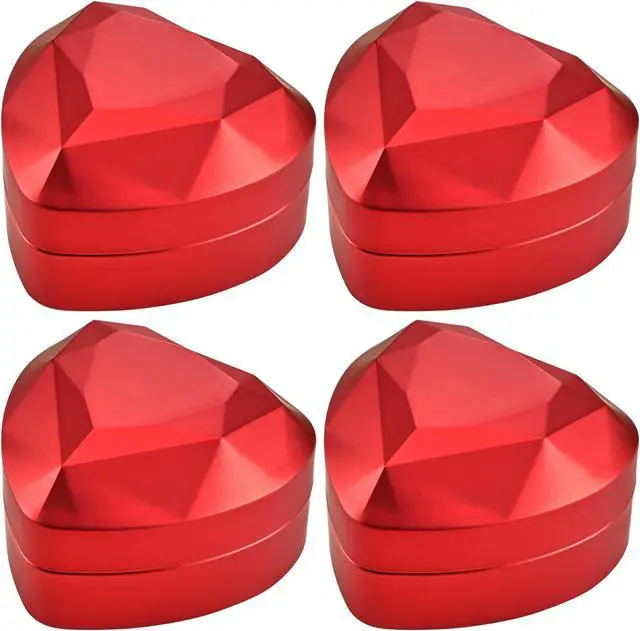 Alt view image 4 of 7 - Yescom Heart Shape LED Ring Box Jewelry Wedding Engagement Proposal Light Case 4 Pack