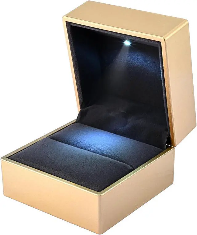Main image of Yescom Portable LED Ring Box Jewelry Wedding Engagement Proposal Lighted Ear Ring Case