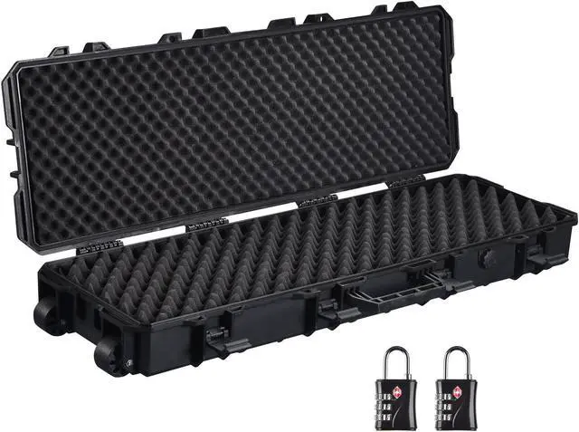 Alt view image 2 of 7 - Yescom 40" Rifle Gun Case Portable Waterproof Impact Resistance with TSA Padlock Valve