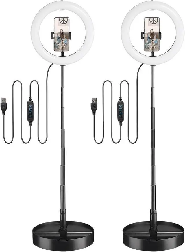 Main image of Yescom 2 Pack 10" Folded Selfie LED Ring Light Portable Dimmable for Makeup YouTube