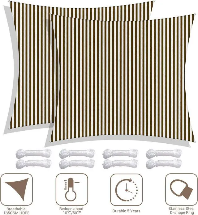 Main image of Yescom 2 Pack 23x22 Ft 95% UV Block Rectangle Sun Shade Sail Canopy Cover Net Outdoor