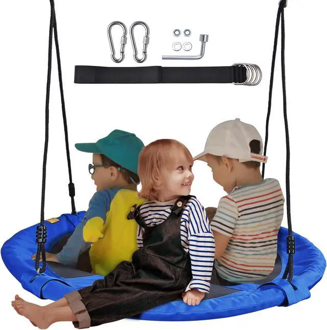 Alt view image 2 of 7 - Yescom 40" Saucer Tree Swing with Adjustable Straps for Kids Outdoor Playground Yard
