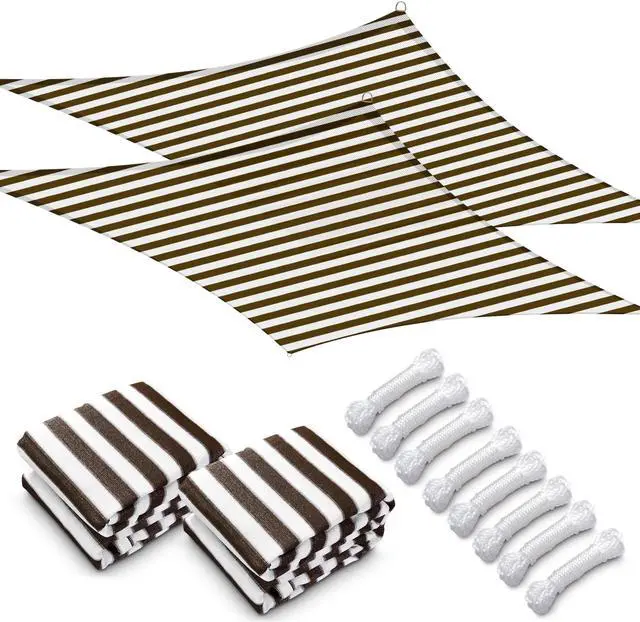 Alt view image 3 of 7 - Yescom 2 Pack 23x22 Ft 95% UV Block Rectangle Sun Shade Sail Canopy Cover Net Outdoor