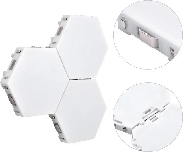 Alt view image 5 of 7 - Yescom 40 Block Smart LED Hexagon Light Panel Touch Sensitive Magnetic Wall Mount DIY Gifts