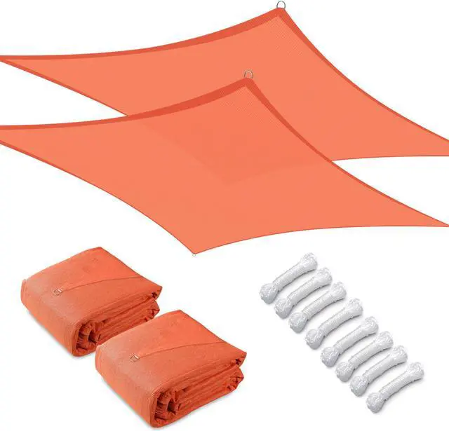 Alt view image 3 of 7 - Yescom 2 Pack 19x13 Ft 97% UV Block Rectangle Sun Shade Sail Canopy Outdoor Patio Pool