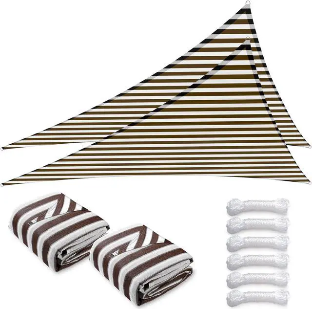 Alt view image 3 of 7 - Yescom 22 Ft 97% UV Block Triangle Sun Shade Sail HDPE Canopy Cover Net Garden 2 Pack