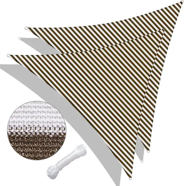 Main image of Yescom 22 Ft 97% UV Block Triangle Sun Shade Sail HDPE Canopy Cover Net Garden 2 Pack