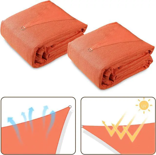 Alt view image 4 of 7 - Yescom 2 Pack 19x13 Ft 97% UV Block Rectangle Sun Shade Sail Canopy Outdoor Patio Pool