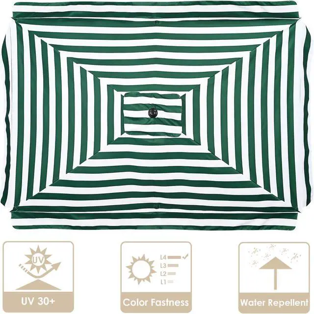 Alt view image 3 of 7 - Yescom 10x6.5 Ft Patio Umbrella Replacement Canopy Market Table Top Sunshade Cover Yard