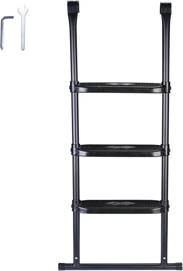 Alt view image 2 of 7 - Yescom 43" Trampoline Ladder 3 Step Wide Anti Skid for Kid Outdoor 15 Ft Plus Bounce