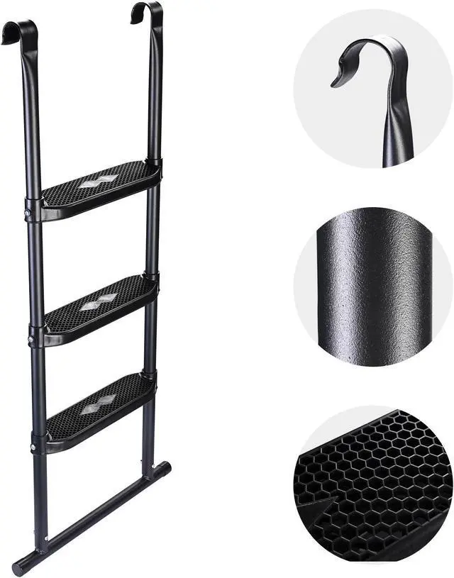 Alt view image 4 of 7 - Yescom 43" Trampoline Ladder 3 Step Wide Anti Skid for Kid Outdoor 15 Ft Plus Bounce