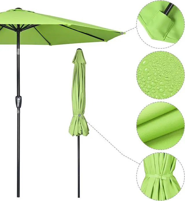 Alt view image 7 of 7 - Yescom 10Ft UV50+ 3000PA Aluminum Patio Umbrella with Crank Tilt for Outdoor Table Shade Deck Yard Garden Pool Balcony