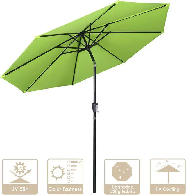 Main image of Yescom 10Ft UV50+ 3000PA Aluminum Patio Umbrella with Crank Tilt for Outdoor Table Shade Deck Yard Garden Pool Balcony