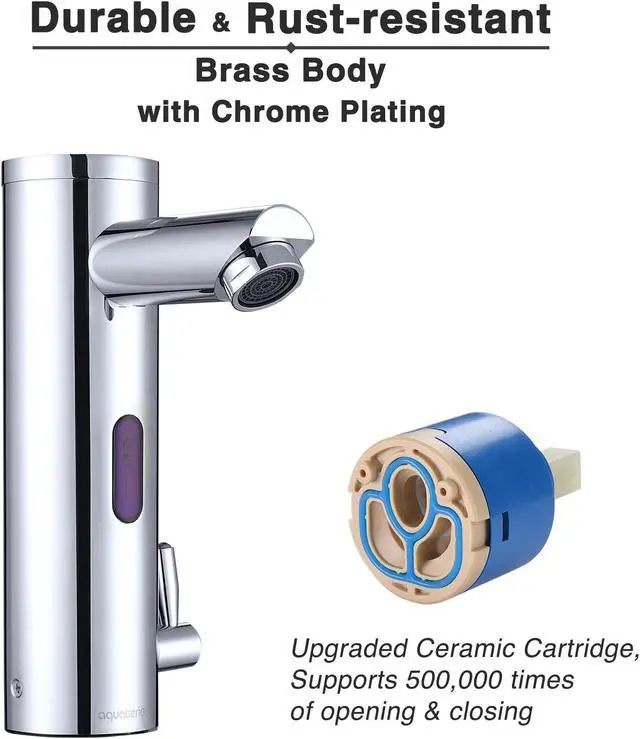 Alt view image 3 of 7 - Aquaterior Automatic Sensor Bathroom Faucet 1 Hole Touchless Undermount Sink Mixer Tap CHR