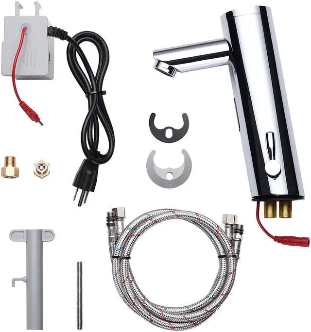 Alt view image 7 of 7 - Aquaterior Automatic Sensor Bathroom Faucet 1 Hole Touchless Undermount Sink Mixer Tap CHR