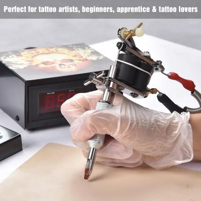 Alt view image 3 of 7 - Complete Tattoo Kit 54 Color Ink 4 Machine Guns Set LCD Power Supply Equipment