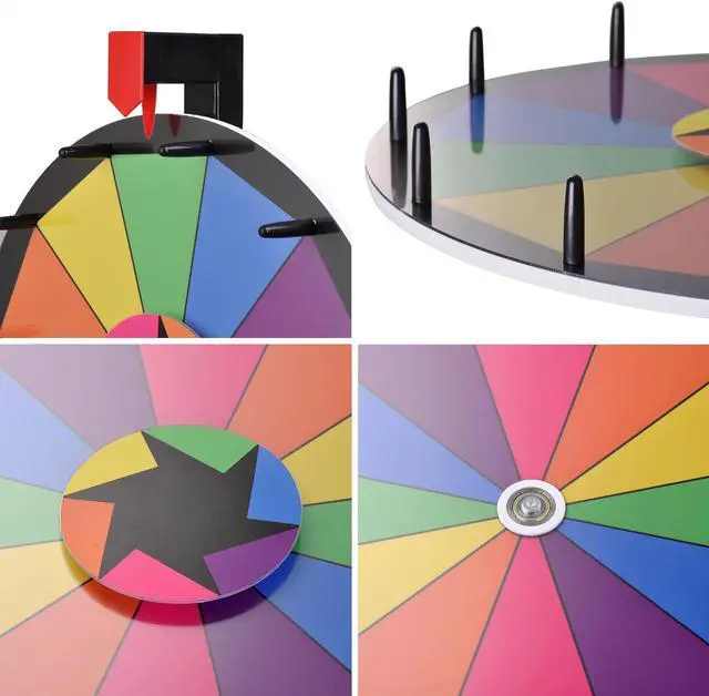 Alt view image 7 of 7 - WinSpin™ 18" Tabletop Editable Color Prize Wheel 12 Slot Spinning Game Dry Erase Trade Show