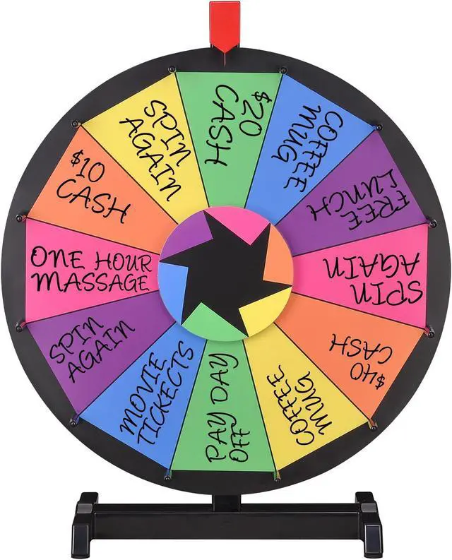 Alt view image 3 of 7 - WinSpin™ 18" Tabletop Editable Color Prize Wheel 12 Slot Spinning Game Dry Erase Trade Show