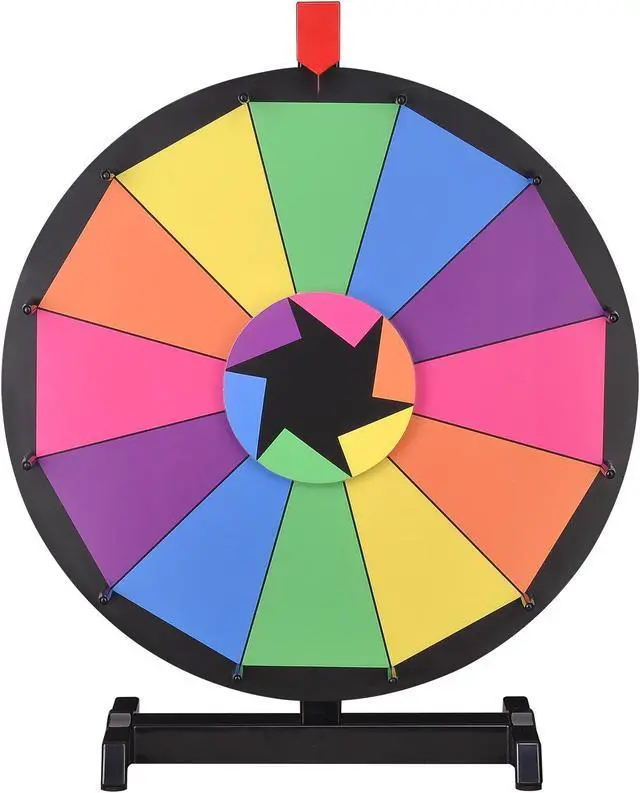 Alt view image 2 of 7 - WinSpin™ 18" Tabletop Editable Color Prize Wheel 12 Slot Spinning Game Dry Erase Trade Show