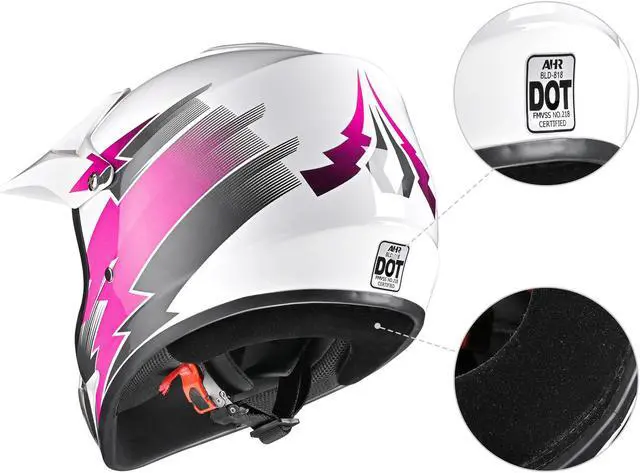 Alt view image 4 of 7 - AHR H-VEN12 Off Road Helmet DOT EPS Dirt Bike Motocross MX ATV UTV for Teen