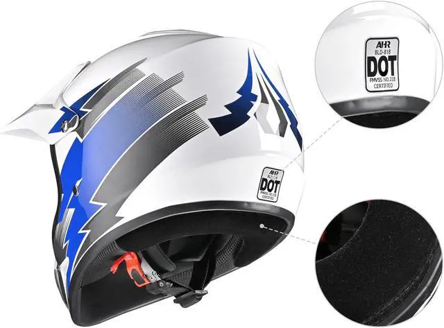 Alt view image 4 of 7 - AHR H-VEN12 Off Road Helmet DOT EPS Dirt Bike Motocross MX ATV UTV for Child