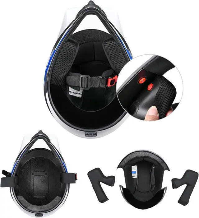 Alt view image 7 of 7 - AHR H-VEN12 Off Road Helmet DOT EPS Dirt Bike Motocross MX ATV UTV for Child
