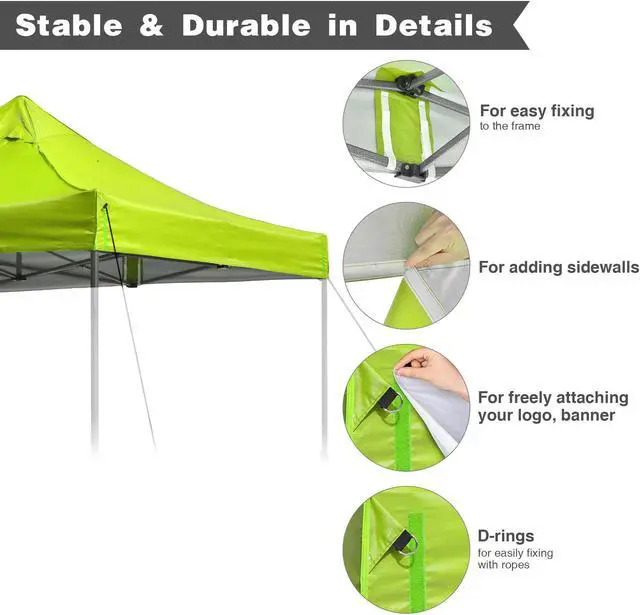 Alt view image 4 of 7 - Instahibit 9.6x9.6Ft Canopy Top for 10ft tent UV50+ Replacement Cover Outdoor