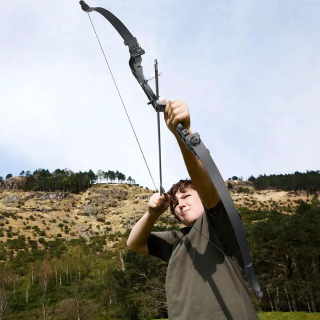 Alt view image 5 of 7 - Yescom Recurve Bow Set Takedown Arrow Archery Hunting Right Hand Longbow Shooting Kit