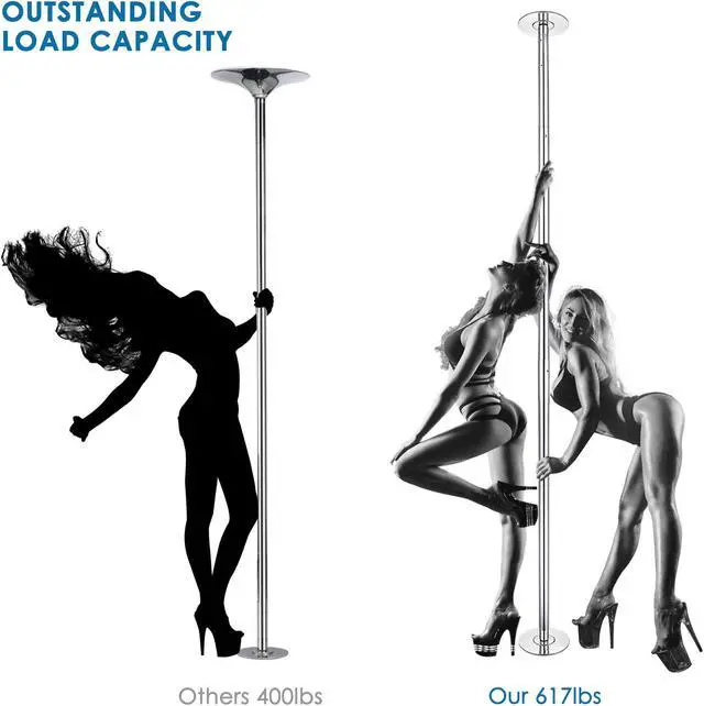 Alt view image 7 of 7 - Yescom Stripper Pole 9.25 FT 45mm Dance Pole Kit Static Spinning for Party Club Fitness Silver, Max Load 1102 Lbs