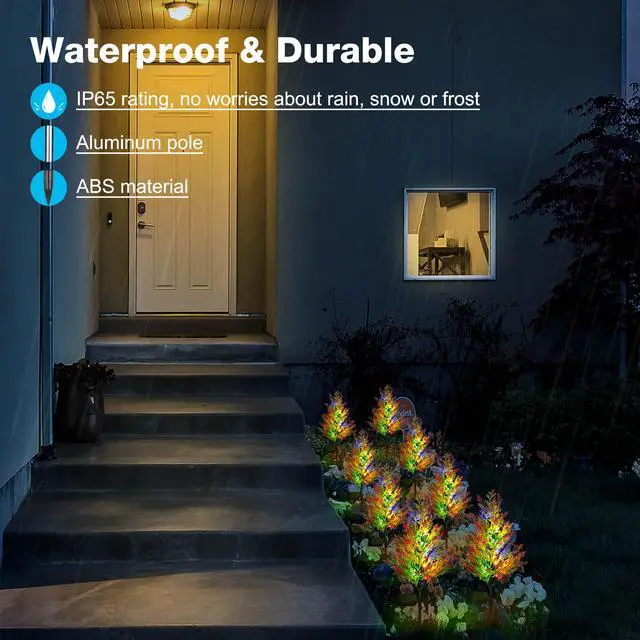 Alt view image 5 of 7 - Christmas Solar Pine Tree Lights Multi Color LED Plug-in Yard Decoration 4 Packs