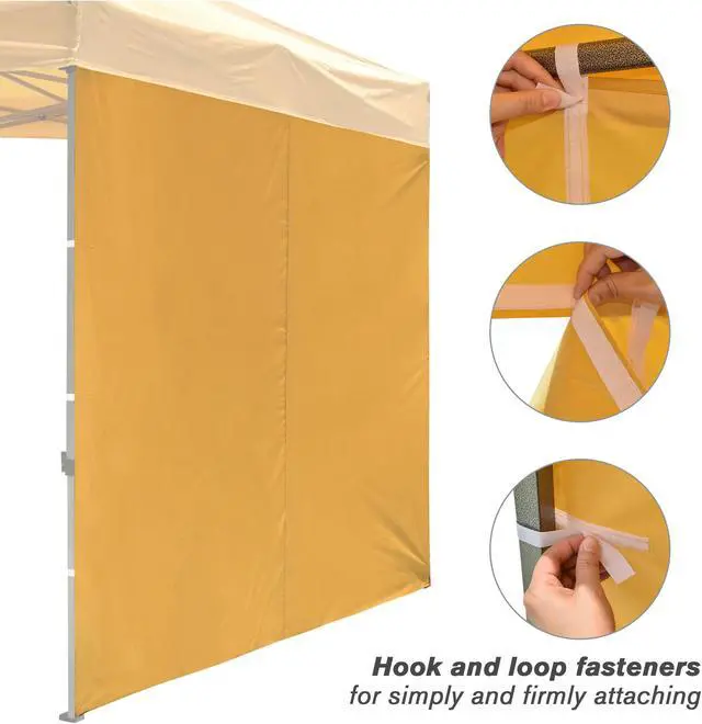 Alt view image 6 of 7 - InstaHibit UV30+ 1080D 120g Sidewall Fits 10x10ft Canopy Outdoor Picnic 2 Pieces
