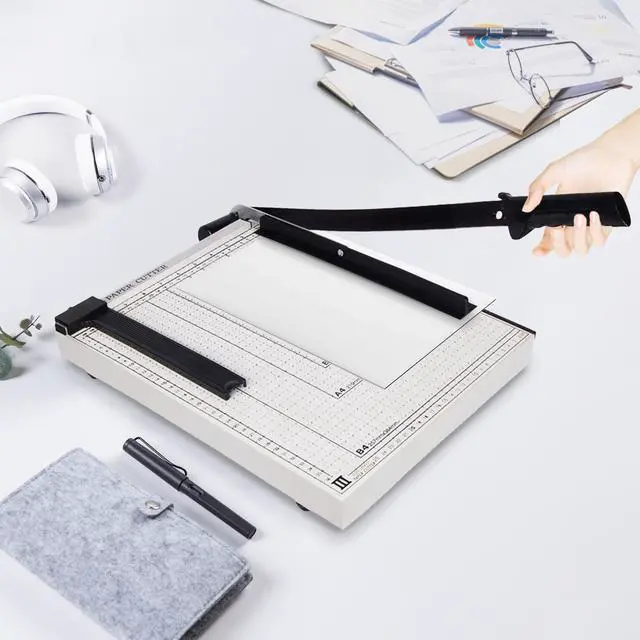 Alt view image 2 of 7 - 15" Cut Length B4 Paper Cutter Guillotine 12 Sheet Cutting Machine Photo Trimmer