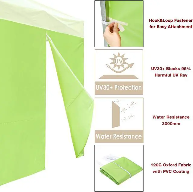 Alt view image 5 of 7 - InstaHibit Privacy Sidewall Zipper UV30+ Fits 10x10ft Canopy Yard Park 1 Piece