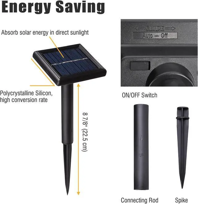 Alt view image 5 of 7 - 100 LED Solar Powered String Light Static Christmas Porch Party Decor 2 Pack