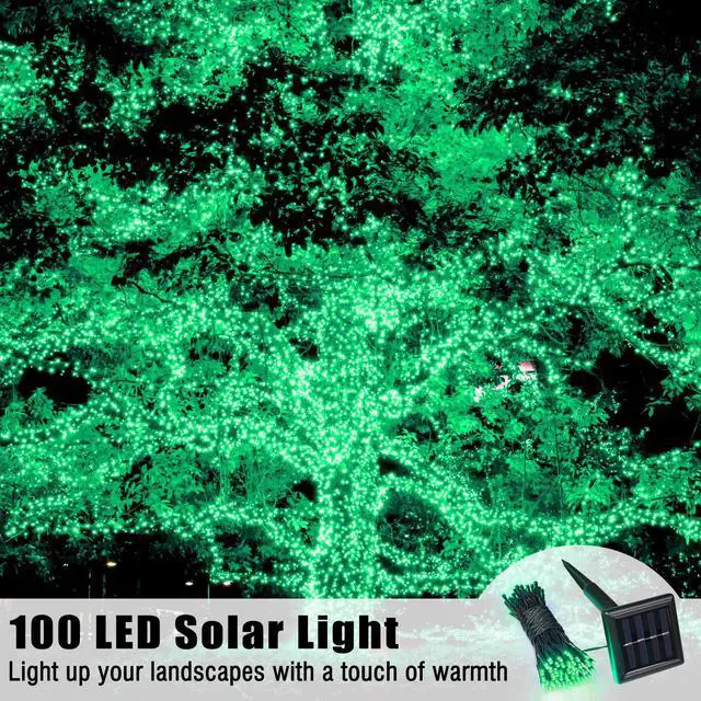 Alt view image 2 of 7 - 100 LED Solar Powered String Light Static Christmas Porch Party Decor 2 Pack