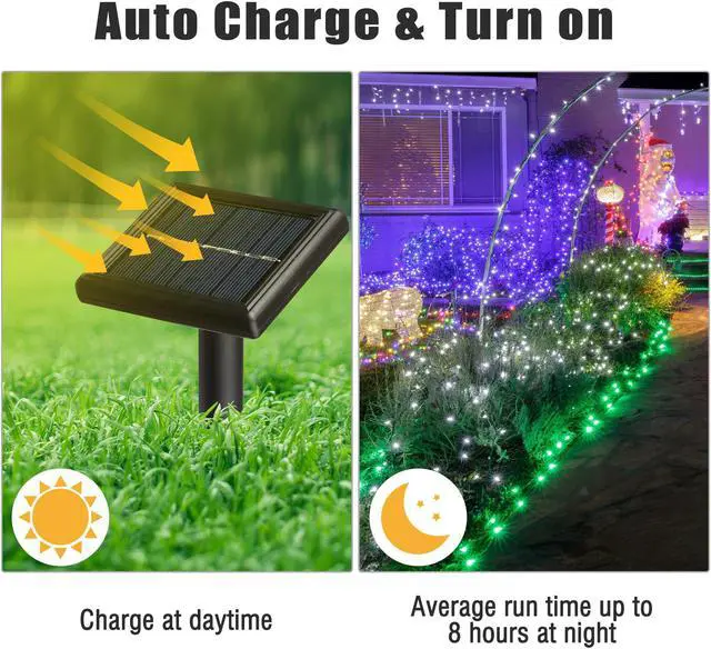Alt view image 3 of 7 - 100 LED Solar Powered String Light Static Christmas Porch Party Decor 2 Pack