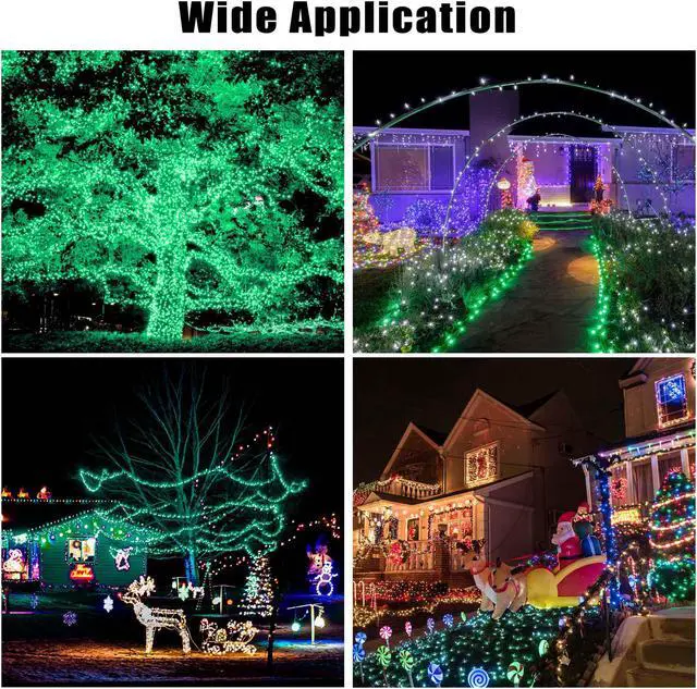 Alt view image 6 of 7 - 100 LED Solar Powered String Light Static Christmas Porch Party Decor 2 Pack