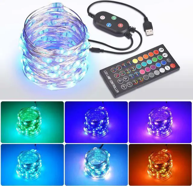 Main image of 33 Ft Fairy String Lights USB Copper Wire Bluetooth APP Remote Party Wedding