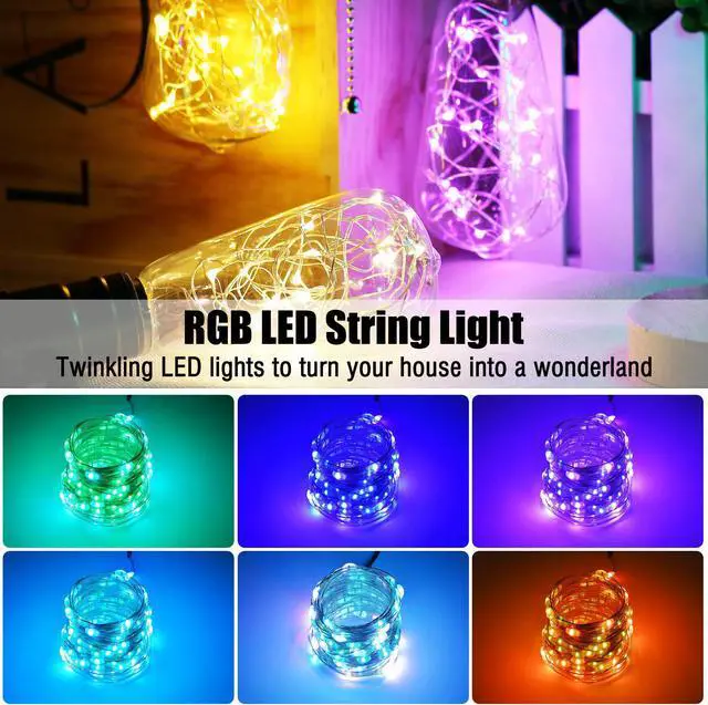 Alt view image 2 of 7 - 33 Ft Fairy String Lights USB Copper Wire Bluetooth APP Remote Party Wedding