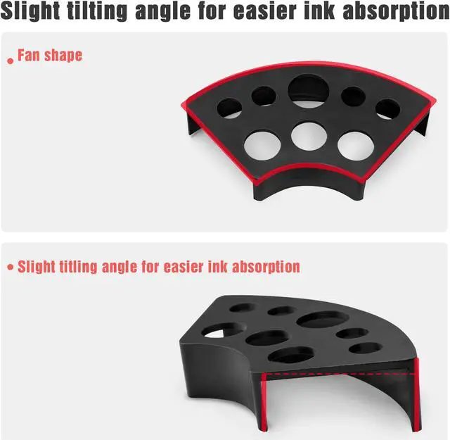 Alt view image 3 of 7 - Tattoo Pigment Ink Cup Holder Stand 8 Holes Plastic for Tattoo Machine 2 Pack