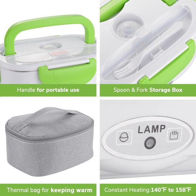 Alt view image 4 of 7 - 1.5L Portable Electric Heating Lunch Box Food Storage Box with Removable Container