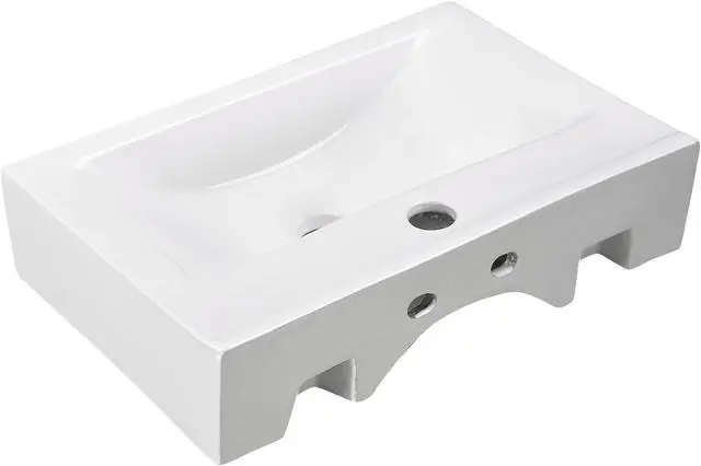 Alt view image 3 of 7 - Aquaterior 18" Rectangle Bathroom Vessel Sink Pop up Drain Ceramic Basin 2 Pack