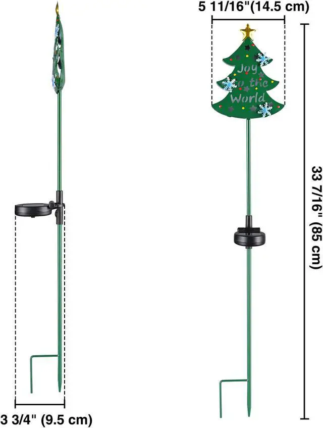 Alt view image 7 of 7 - Solar Christmas Tree Stake Lights Solar Pathway Light for Garden Yard Lawn 8Pcs