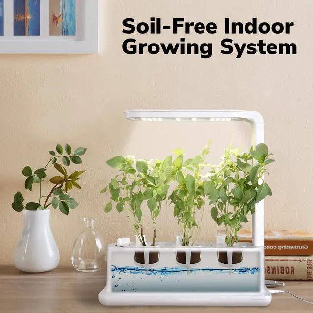 Alt view image 2 of 7 - Yescom 3 Pots Hydroponic Growing System Plant Germination Kit with LED Light Indoor Herb Garden Home Kitchen