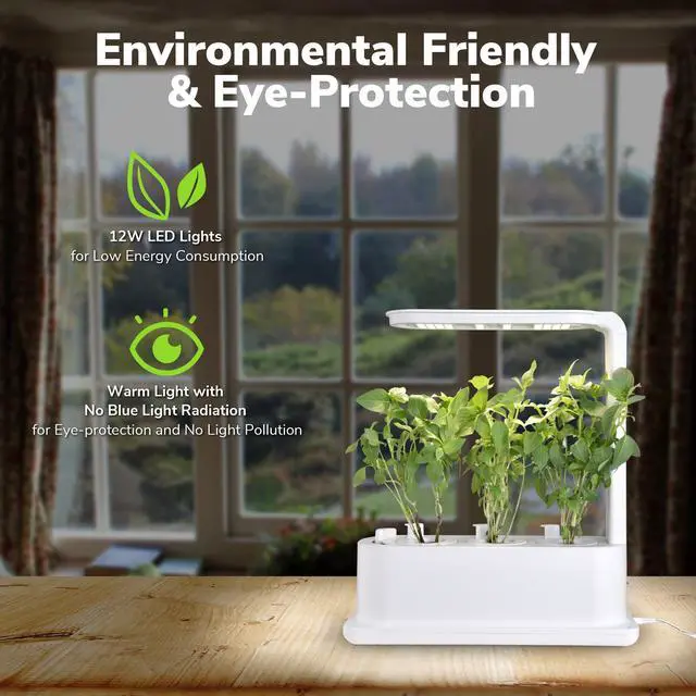 Alt view image 3 of 7 - Yescom 3 Pots Hydroponic Growing System Plant Germination Kit with LED Light Indoor Herb Garden Home Kitchen